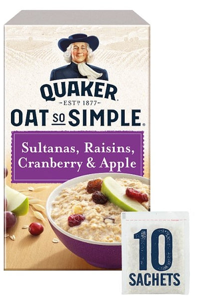Quaker Oat So Simple Sultana, Raisin, Cranberry & Apple (6 x 385g)