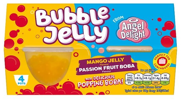 Angel Delight Bubble Mango Jelly with Passion Fruit Popping Boba (6 x 520g)
