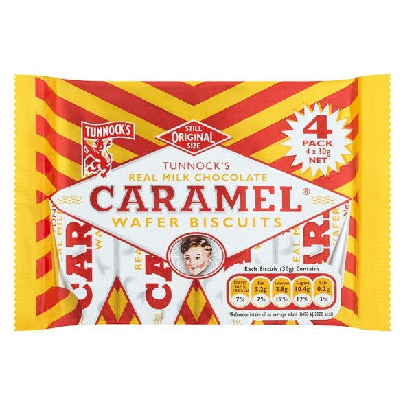 Tunnock's Caramel Wafer Biscuits Milk Chocolate 4 Pack