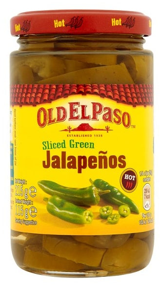 Old El Paso Sliced Green Jalapenos (12 x 215g)