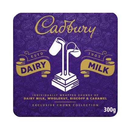 Cadbury Dairy Milk Chunks Tin (Enkele verpakking van 600g)