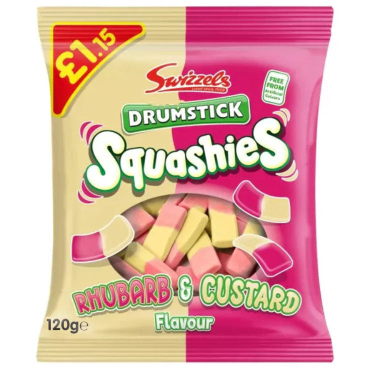 Squashies Rhubarb & Custard (12 x 120g) - AmerikaanseGroothandel