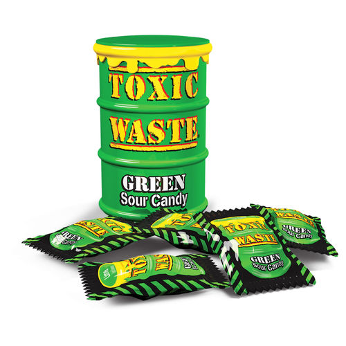 Toxic Waste Sour Candy Drum Green
