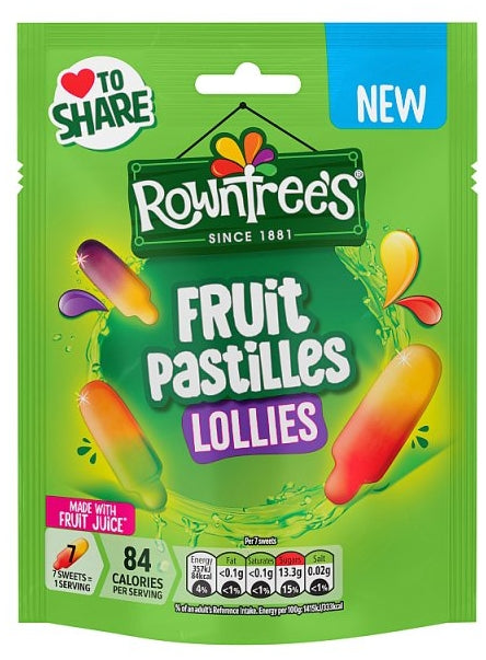 Rowntree's Fruit Pastilles Lollies (9 x 130g)