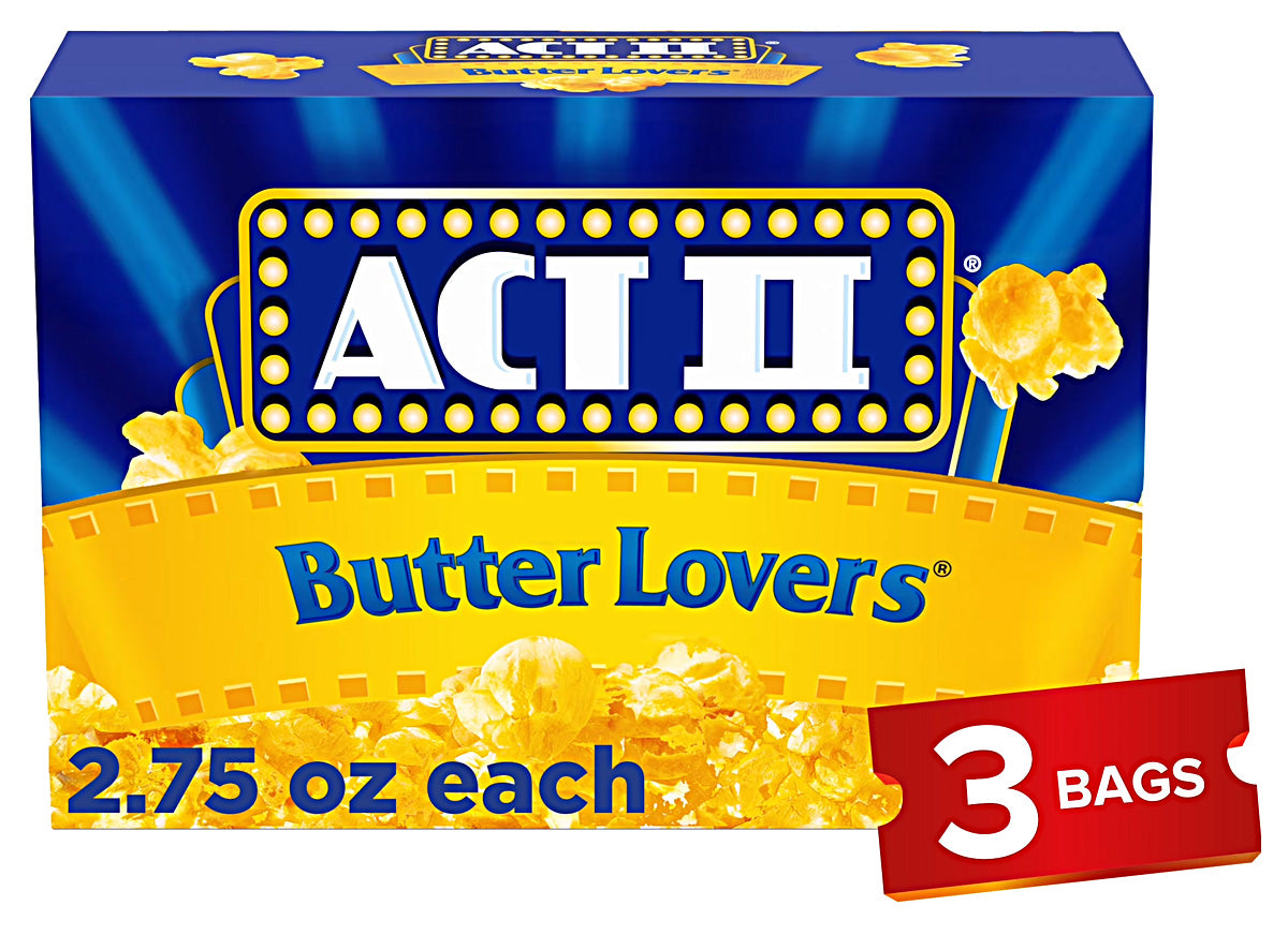 Act II Microwave Popcorn Butter Lovers (12 x 234g)