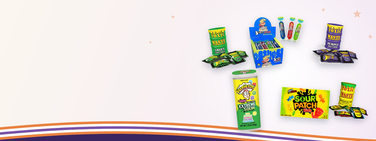 Halloween snoep: Toxic Waste, Brain Licker, Warheads en Sour Patch Kids