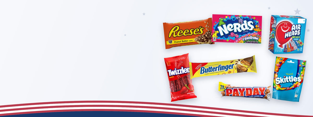 Amerikaans snoep van o.a. Reese's, Nerds, Airheads en Skittles
