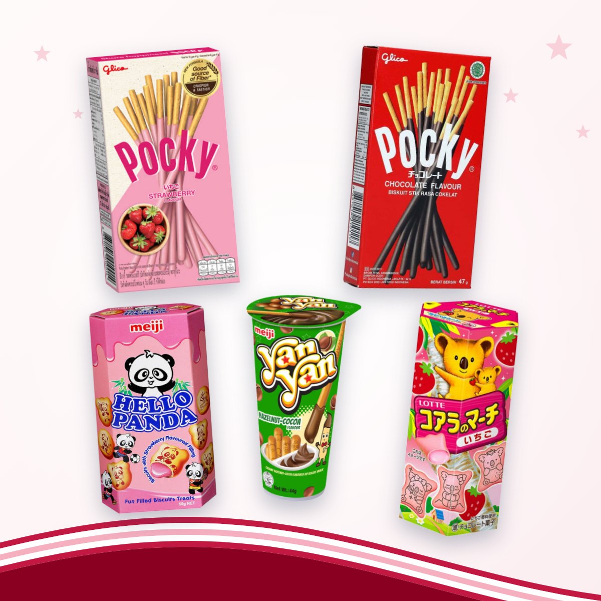 Pocky, Meiji Yan Yan, Hello Panda en Koala's March