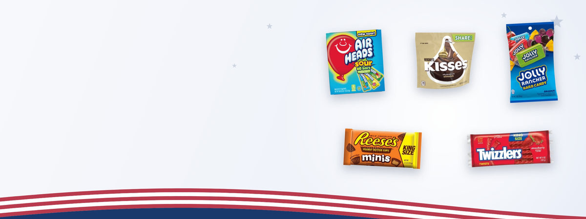 Airheads 60 Pack, Hershey's Kisses, Jolly Rancher, Reese's Minis en Twizzlers om op het werk te delen