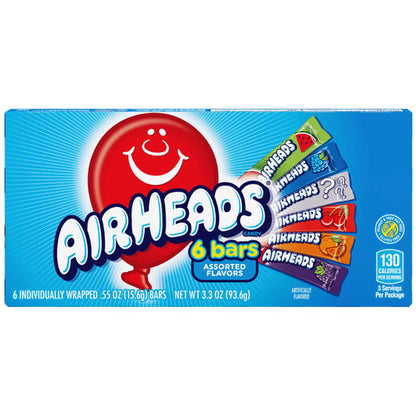 Airheads Bars Assorted 6 Pack (12 x 94g) - AmerikaanseGroothandel