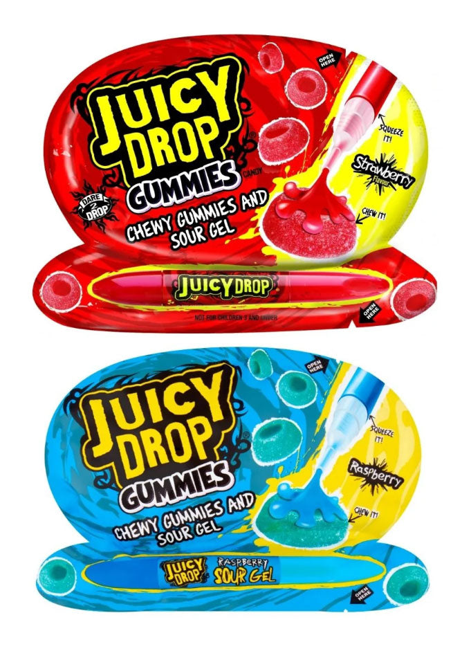 Bazooka Juicy Drop Gummies Strawberry & Raspberry