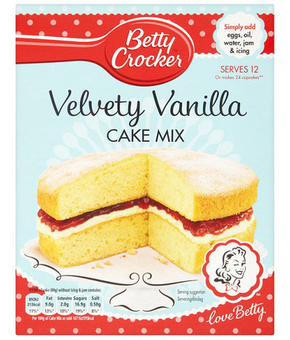 Betty Crocker Cake Mix Velvety Vanilla