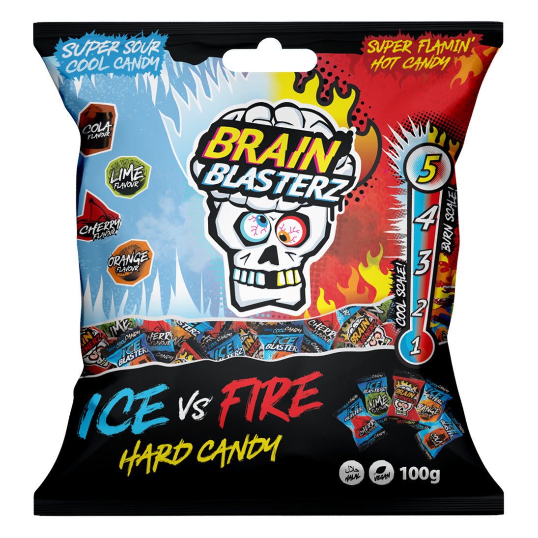 Brain Blasterz Ice vs Fire (12 x 100g) - AmerikaanseGroothandel