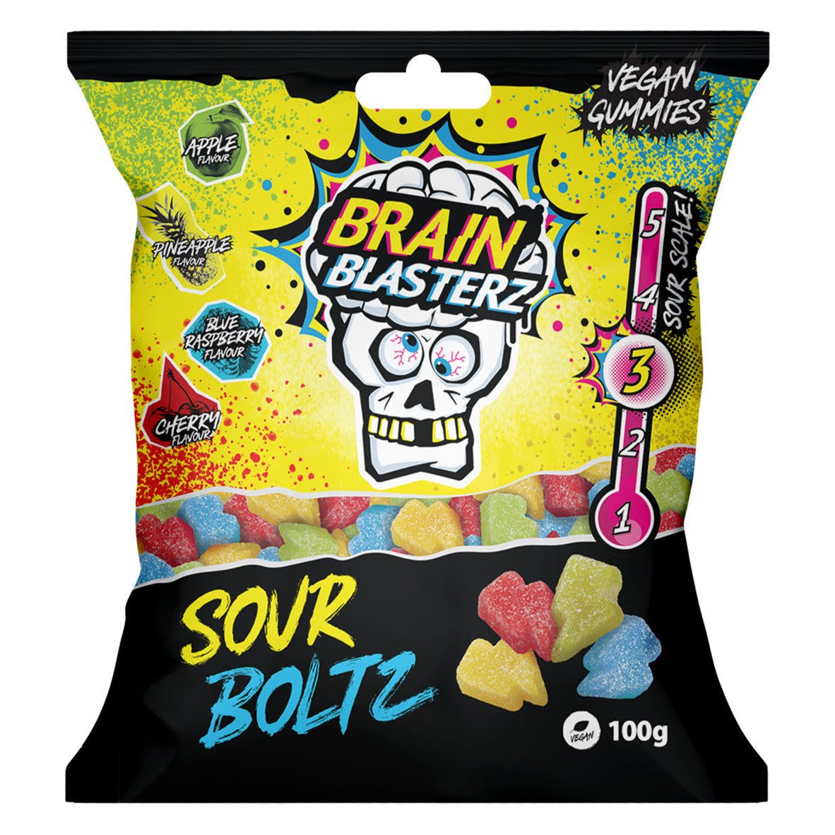 Brain Blasterz Sour Boltz (16 x 100g) - AmerikaanseGroothandel