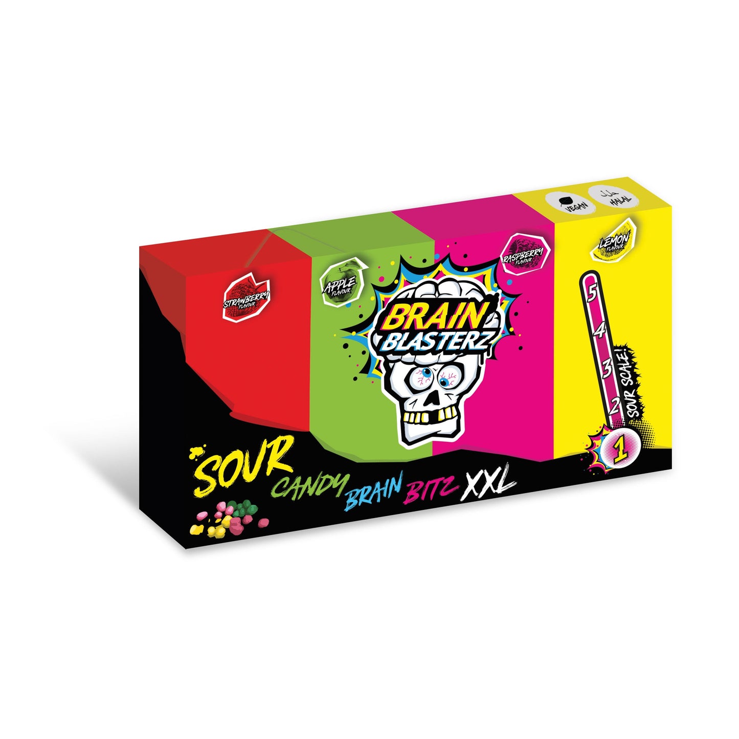 Brain Blasterz Sour Brain Bitz XXL (12 x 145g) - AmerikaanseGroothandel.nl