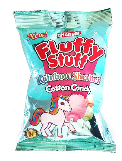 Charms Fluffy Stuff Cotton Candy Rainbow Sherbet