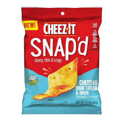 Cheez-It Snap'd Cheddar Sour Cream & Onion (6 x 62g) - AmerikaanseGroothandel