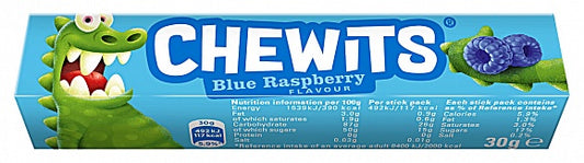 Chewits Stick Pack Blue Raspberry (40 x 30g) - AmerikaanseGroothandel