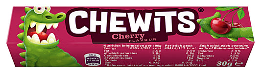 Chewits Stick Pack Cherry (40 x 30g) - AmerikaanseGroothandel