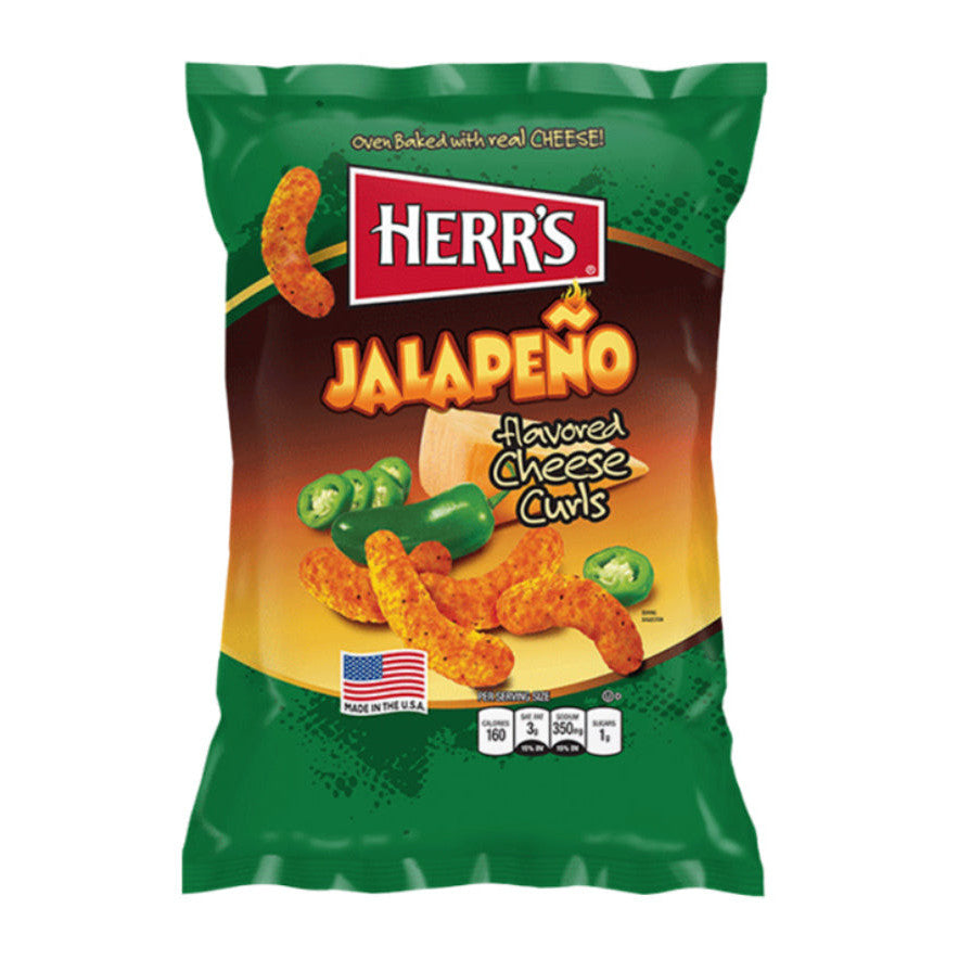 Herr's Baked Cheese Curls Jalapeño (12 x 170g)