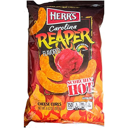 Herr's Baked Cheese Curls Carolina Reaper (12 x 170g) - AmerikaanseGroothandel