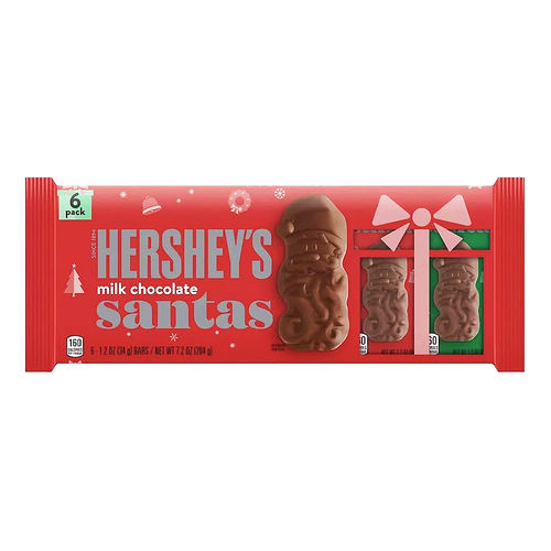 Hershey's Milk Chocolate Santas 6 Pack