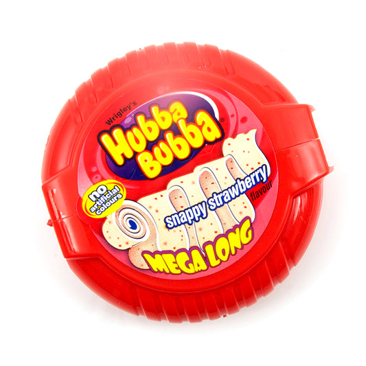 Wrigley's Hubba Bubba Mega Long Tape Gum Snappy Strawberry (12 x 56 g)