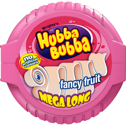 Hubba Bubba Bubble Tape Mega Long Fancy Fruit (12 x 56g) - AmerikaanseGroothandel