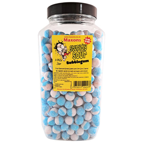Maxons Stupidly Sour Jar Bubblegum
