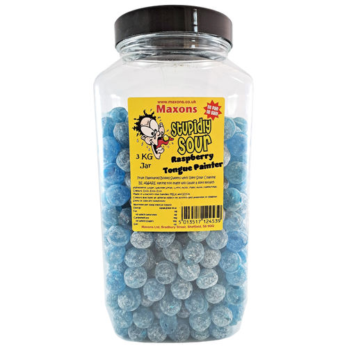 Maxons Stupidly Sour Jar Raspberry Tongue Painter