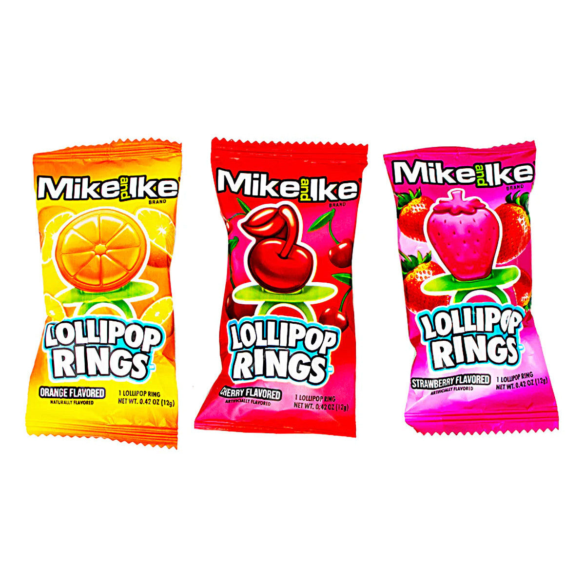 Mike and Ike Lollipop Rings (Doos van 24) - AmerikaanseGroothandel.nl