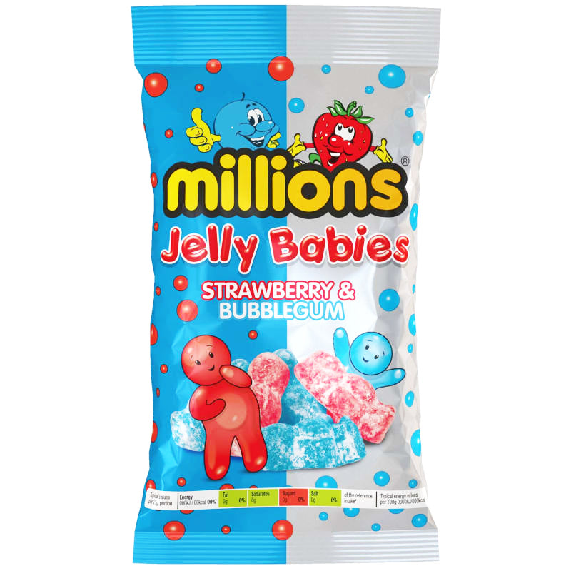 Millions Jelly Babies Strawberry & Bubblegum