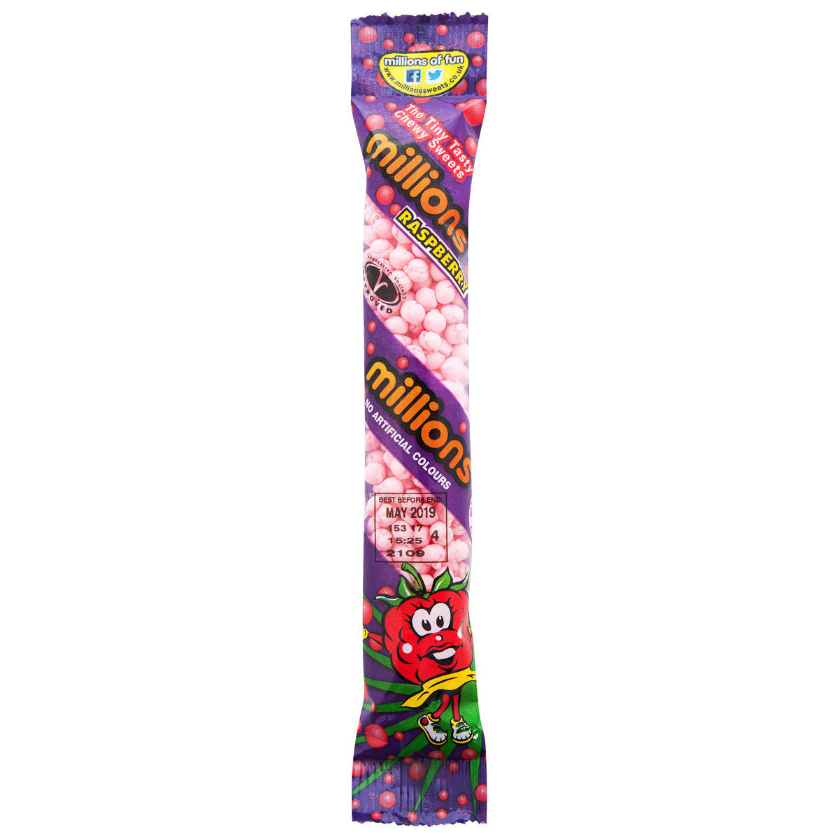 Millions Raspberry Tube (12 x 55g) - AmerikaanseGroothandel