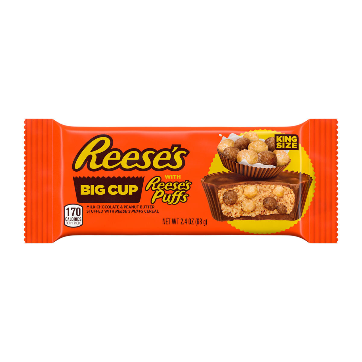 Reese's Peanut Butter Big Cup with Reese's Puffs King Size (16 x 68g) - AmerikaanseGroothandel.nl