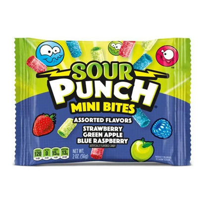 Sour Punch Mini Bites Assorted Flavors (18 x 57g) - AmerikaanseGroothandel