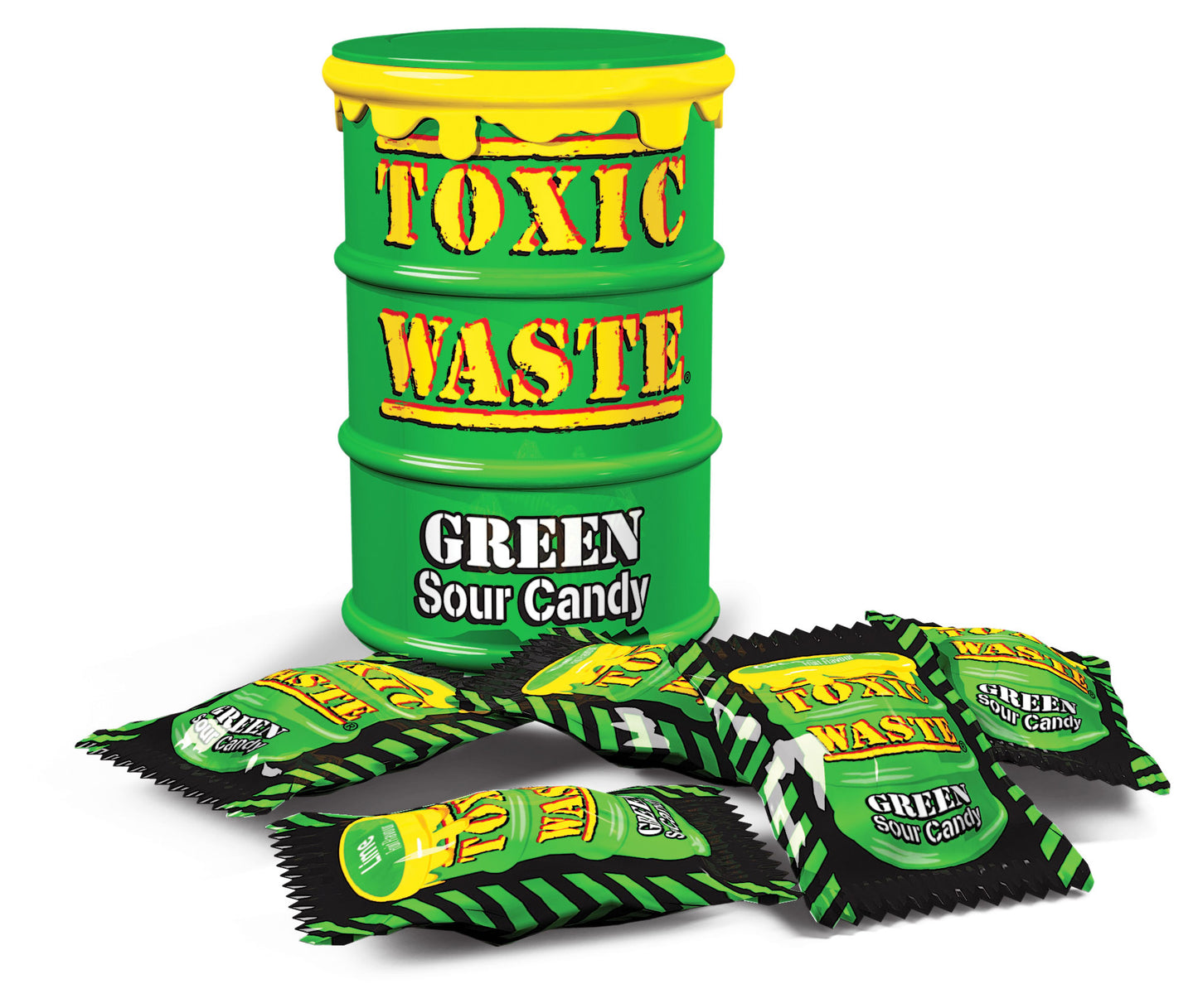 Toxic Waste Sour Candy Drum Green