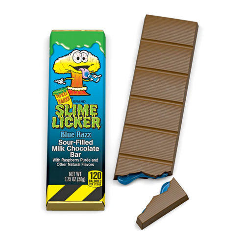 Toxic Waste Slime Licker Milk Chocolate Bar Blue Razz (20 x 50g) - AmerikaanseGroothandel