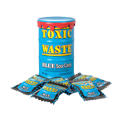 Toxic Waste Sour Candy Drum Blue