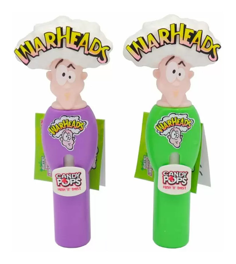 Warheads Candy Pop Push N Twist Lollipop