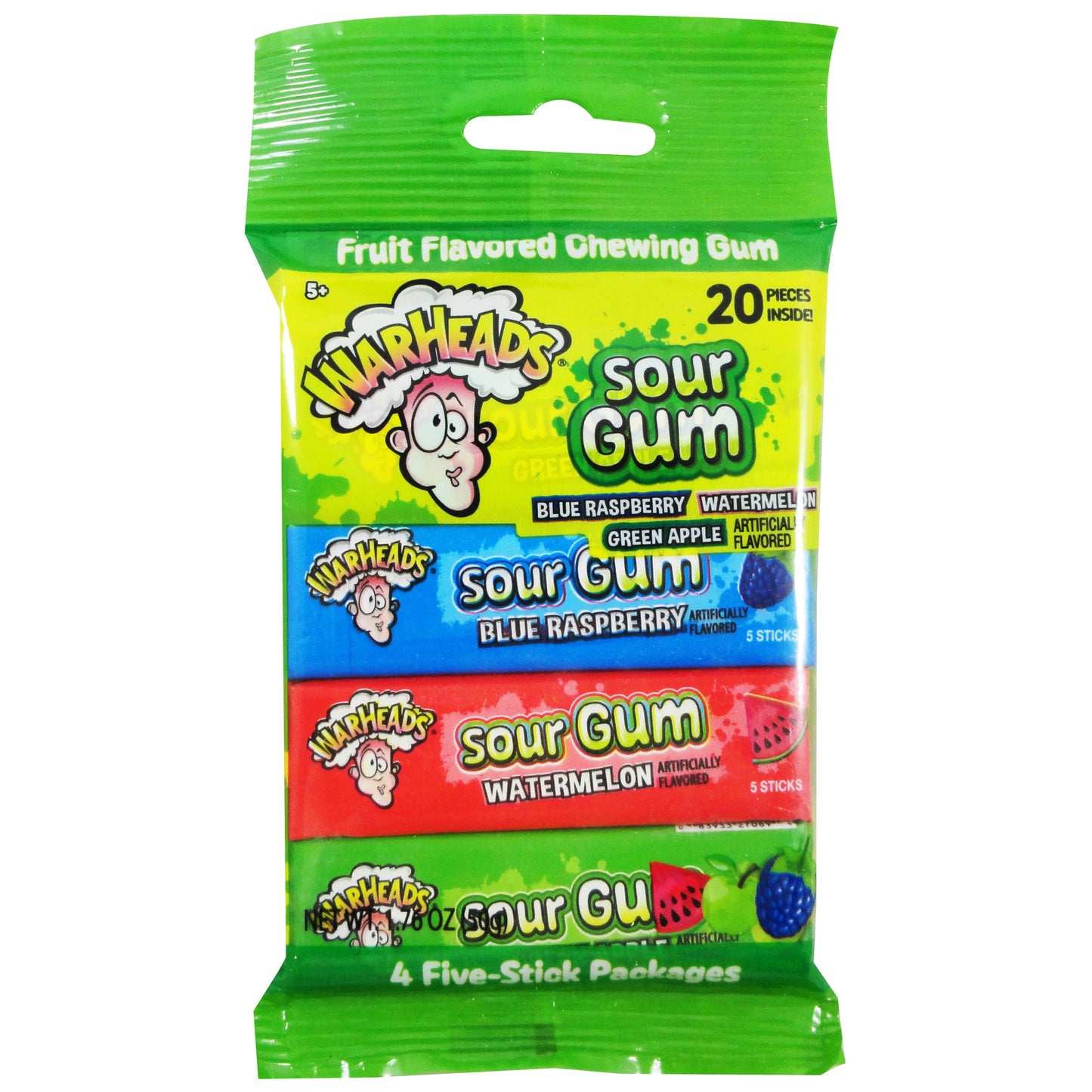 Warheads Sour Gum 4 Pack (10 x 50g) - AmerikaanseGroothandel